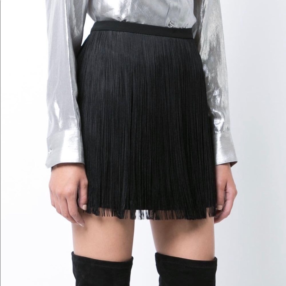 Saint Laurent fringe mini skirt